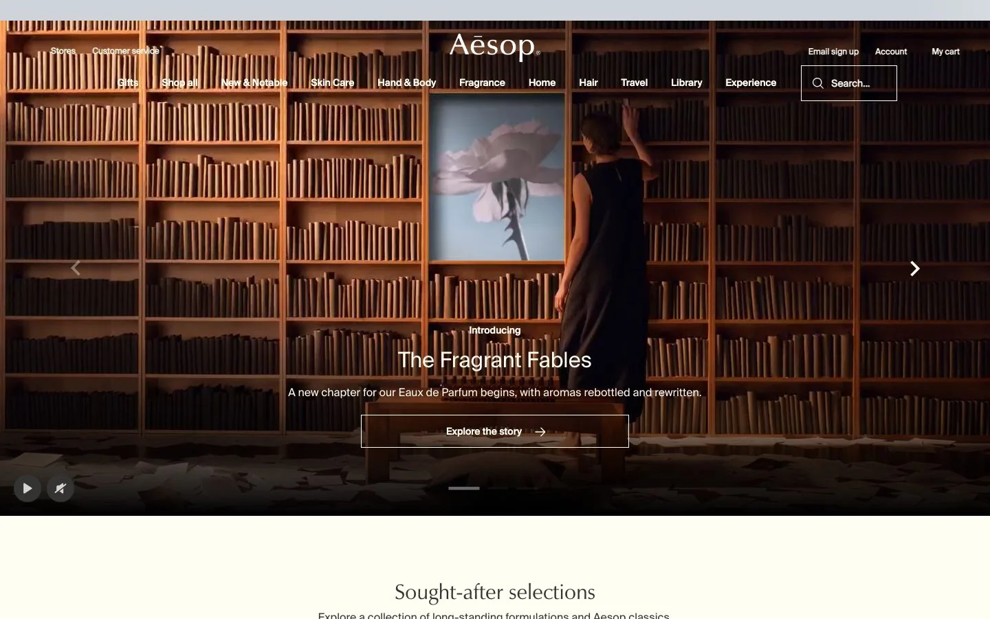 Aesop homepage