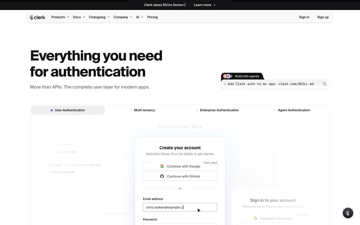 Clerk homepage