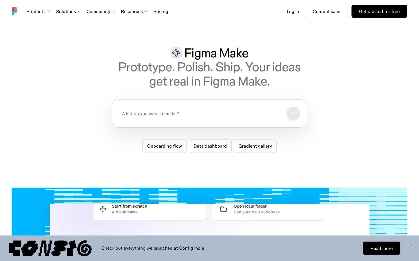 Figma Make homepage