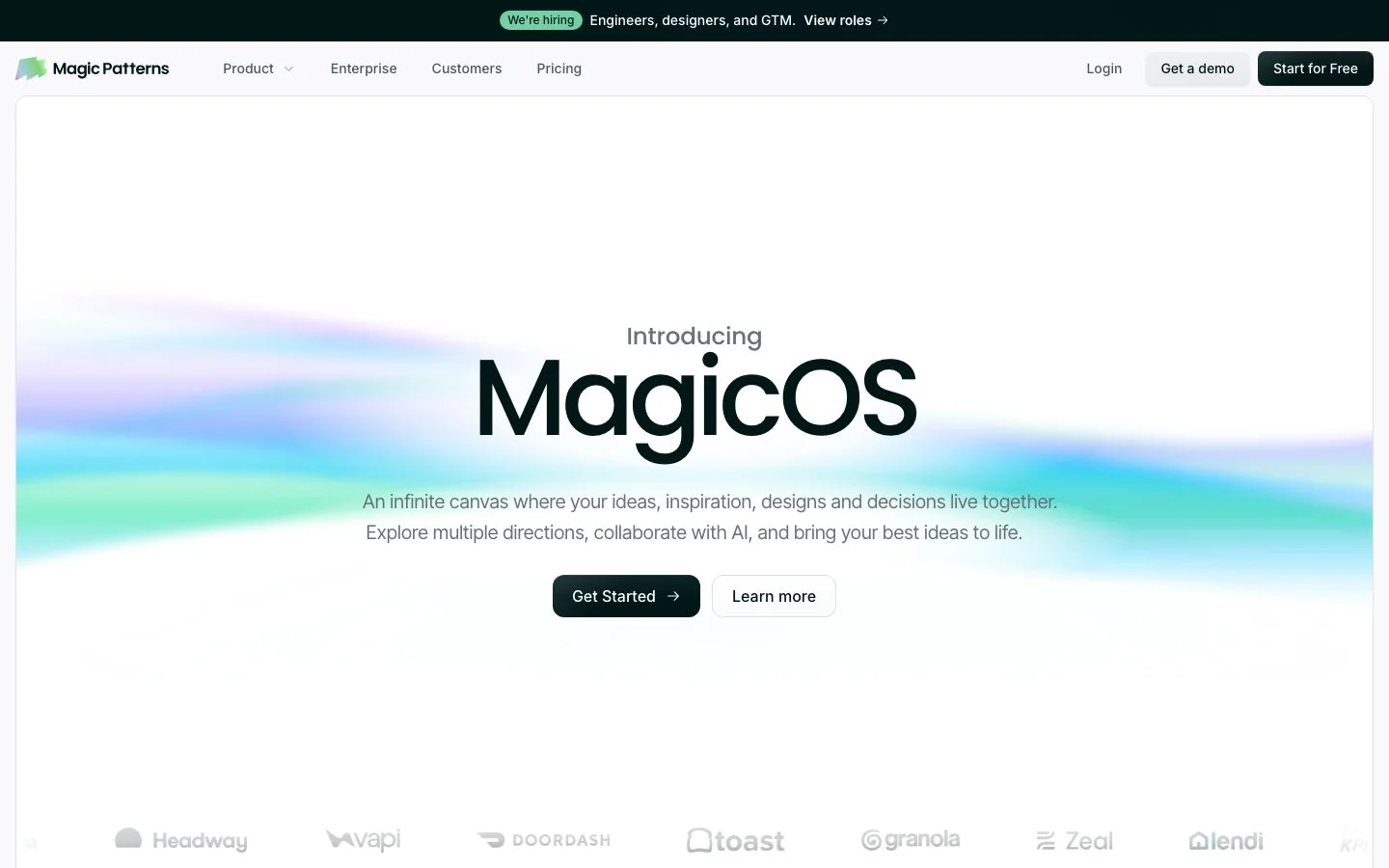Magic Patterns homepage
