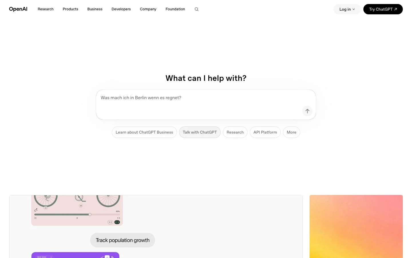 OpenAI homepage