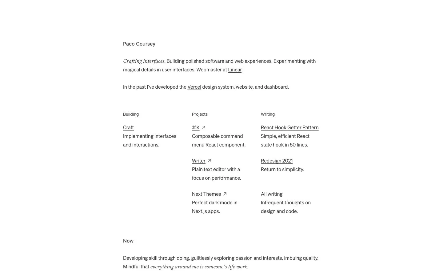 Paco Coursey homepage