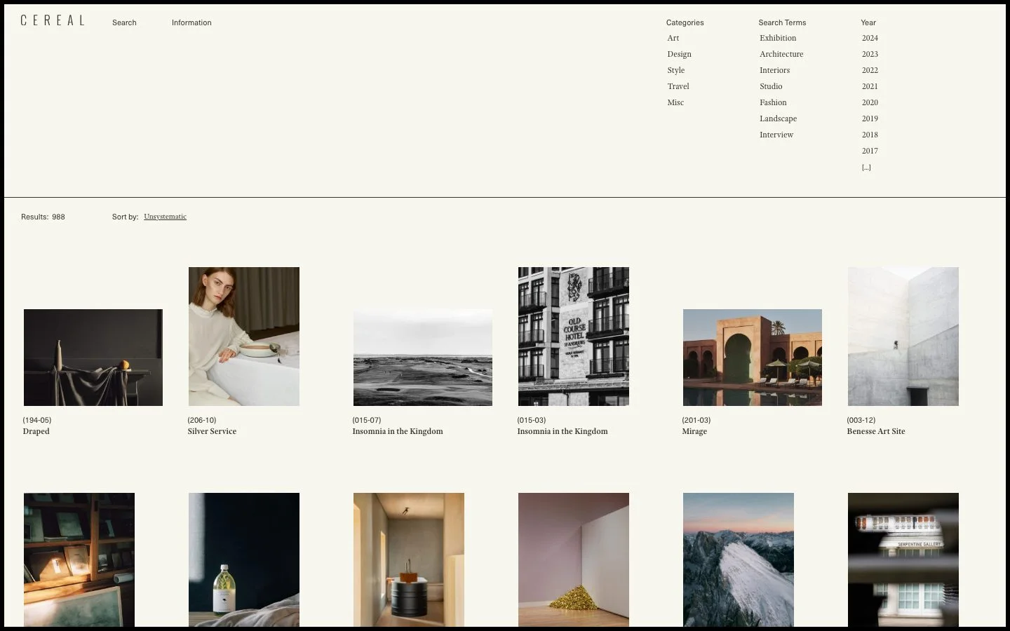 Cereal homepage