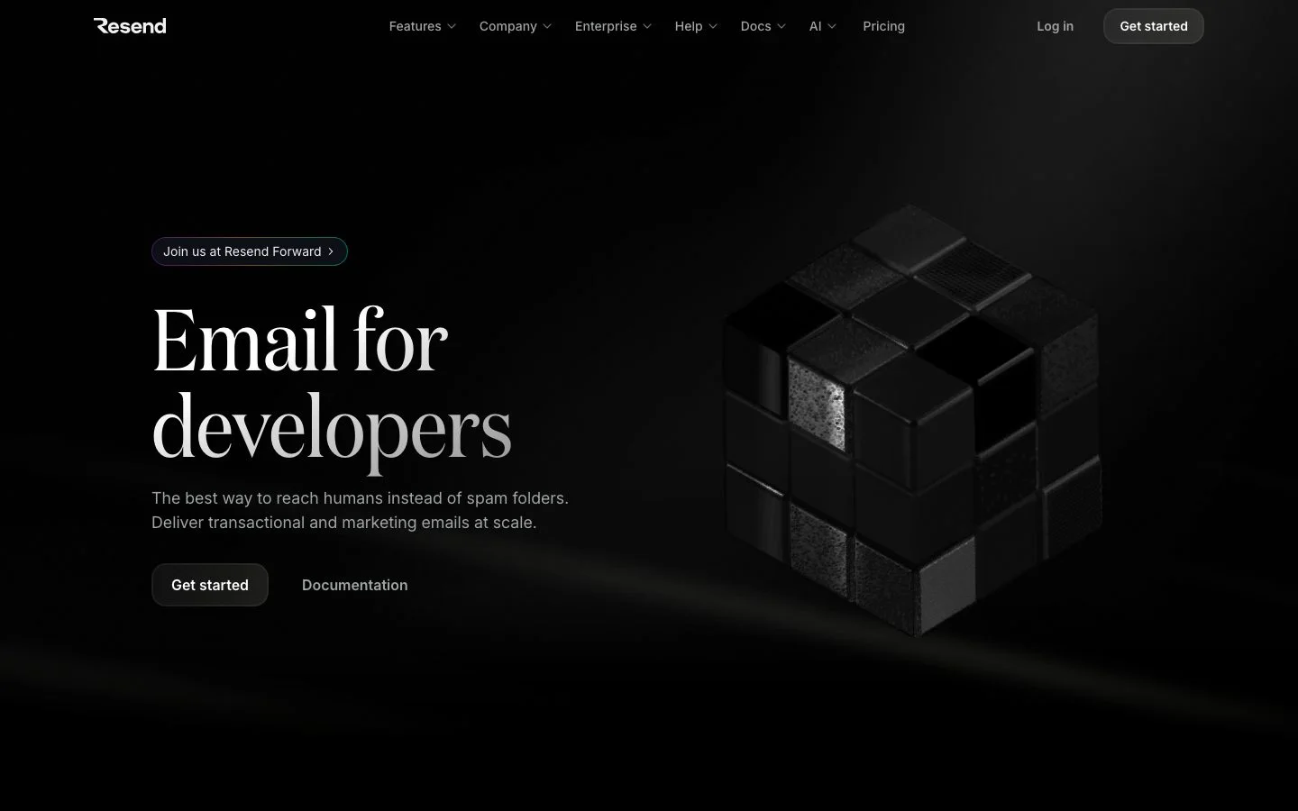 Resend homepage