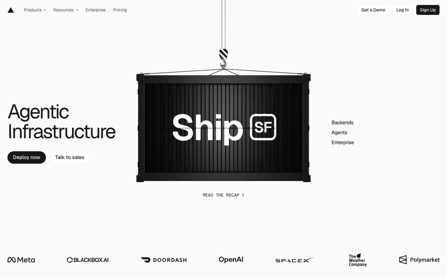 Vercel homepage