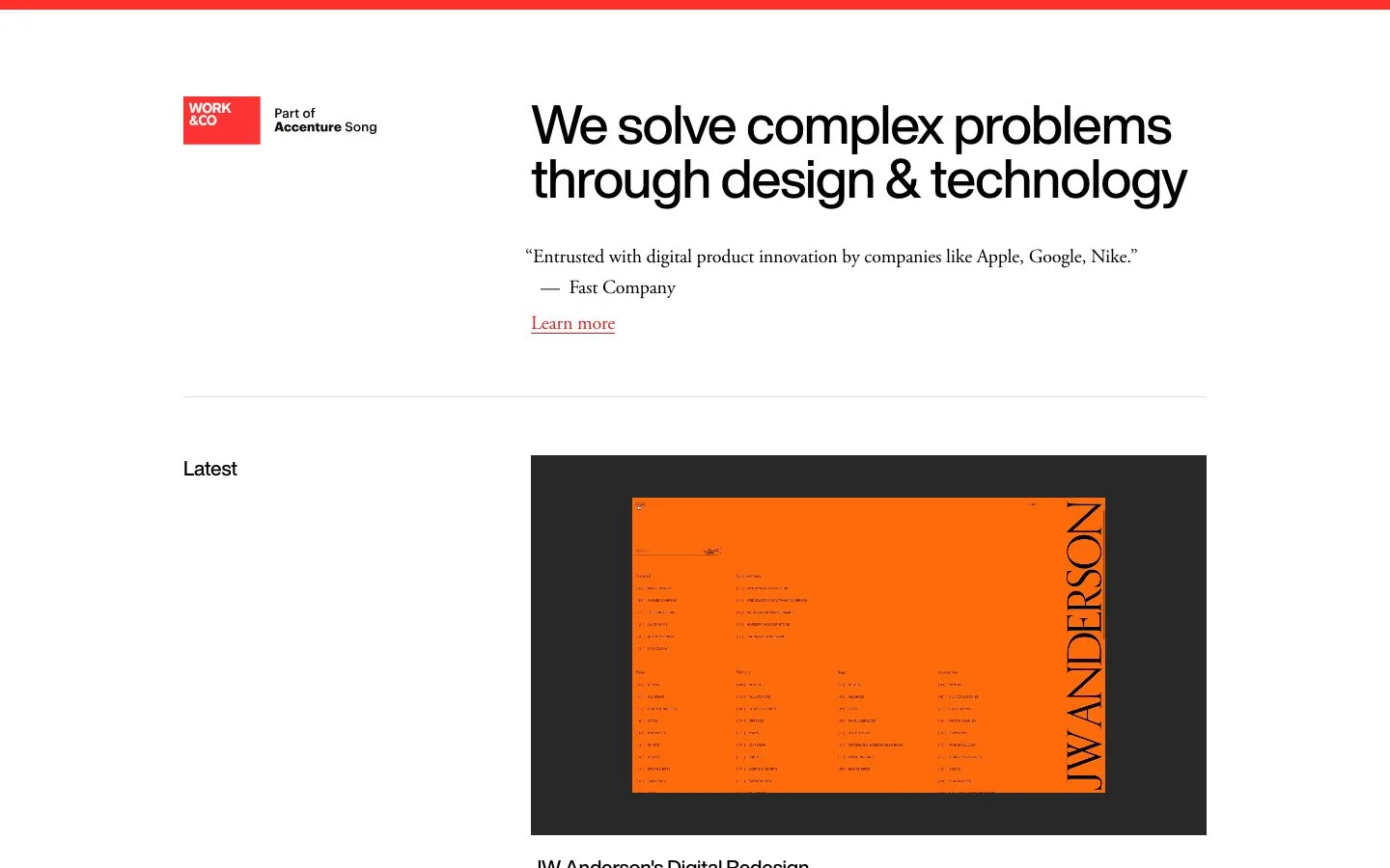 Work & Co homepage